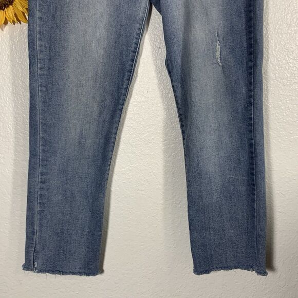 Democracy AB Technology Light Blue Denim Distressed 10” Rise Jeans Size 6 Womrns - Picture 3 of 12